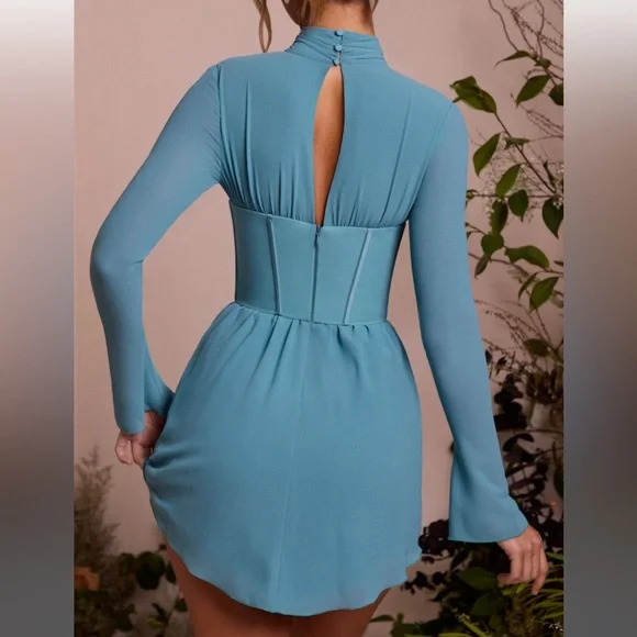 Oh Polly Long Sleeve Plunge Dress - Picture 3 of 6